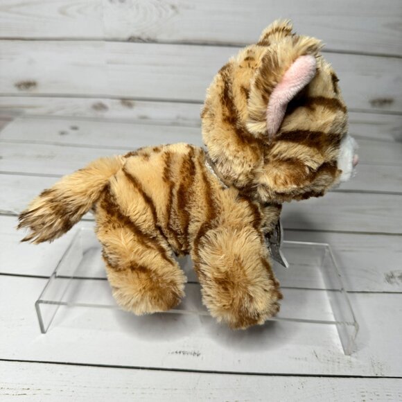 Gund Plush Kitty Cat Striped Tabby Silver Fish Collar Small Stuffed Animal 6 In - Picture 7 of 9